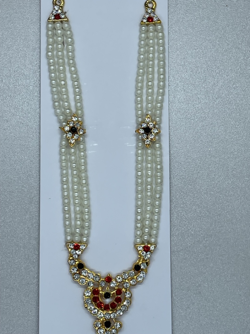 Mala for Small Krishna White Pearl Plated Mala for Krishna